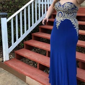 Blue & Gold Prom Dress